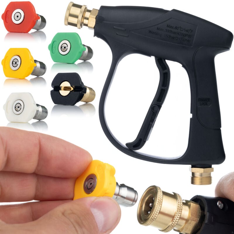 foto del prodotto set pistola idropulitrice 4350psi 22mm rosfix set 5 ugelli ad attacco rapido per idropulitrice 0 , 15 , 25 , 40 , 60 
