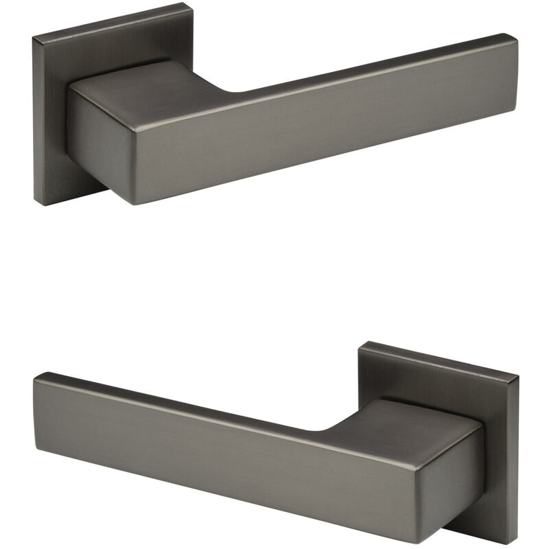 foto del prodotto set porta design, maniglia porta camera wc bagno alluminio opaco 4 colori ricardo borelli q06 grafite opaca, maniglie delle porte