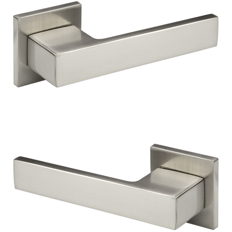 foto del prodotto set porta design, maniglia porta camera wc bagno alluminio opaco 4 colori ricardo borelli q06 nichel opaco, maniglie delle porte