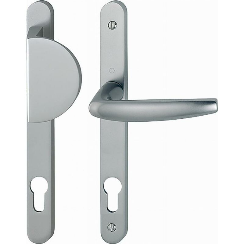 foto del prodotto set porta di piano atlanta 554 300lmsgl 1530 hoppe piastra stretta argento f9 chiave i entr.70 p.68 77 3891734