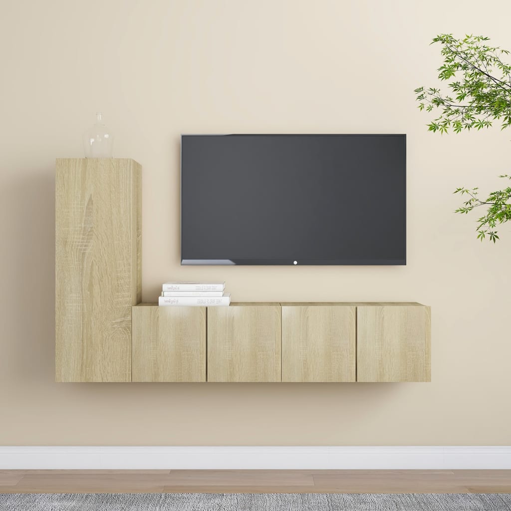 foto del prodotto set porta tv 3 pz rovere sonoma in truciolato cod mxl 18954