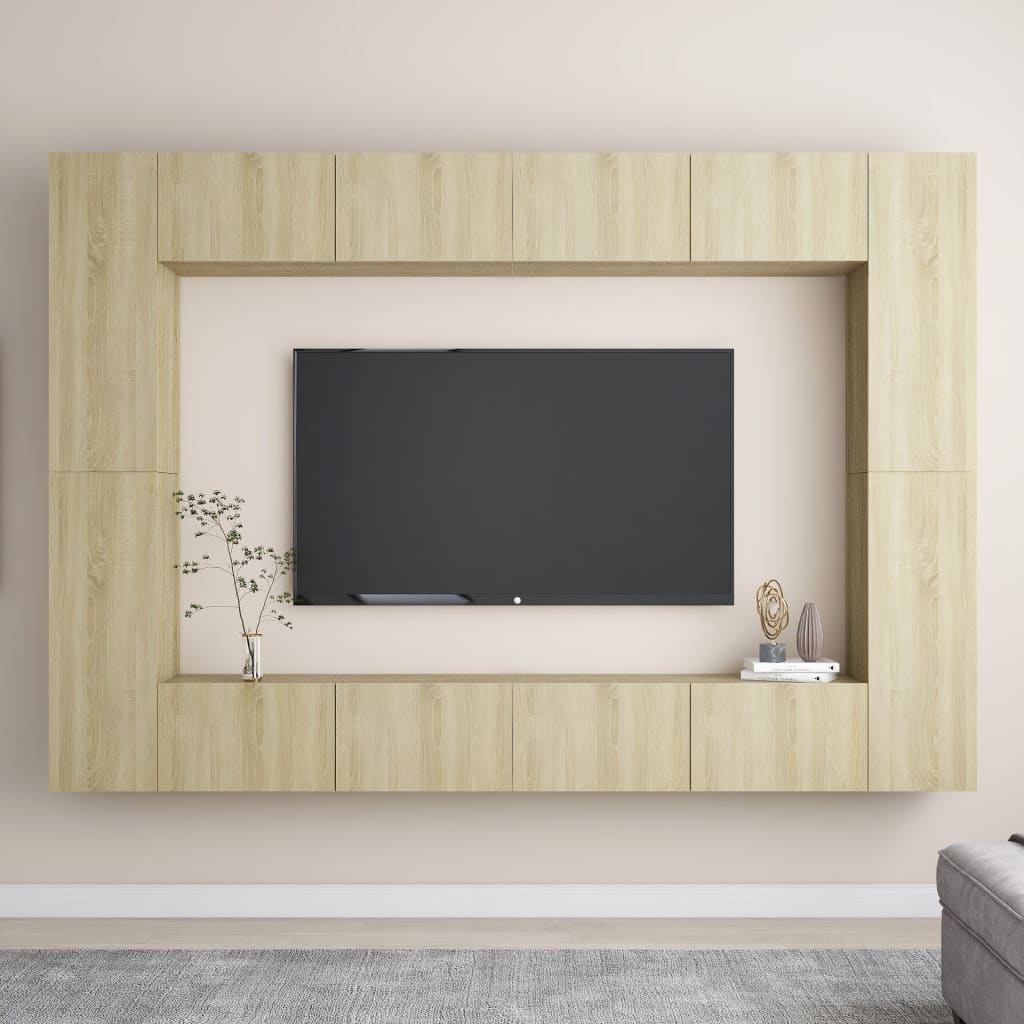 foto del prodotto set porta tv 8 pz rovere sonoma in truciolato cod mxl 18236