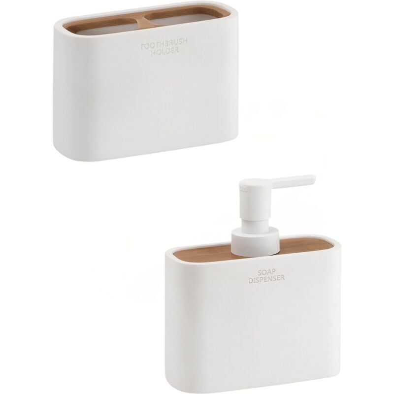 foto del prodotto set portaspazzolini dosasapone d appoggio gedy linea ninfea bianco matt