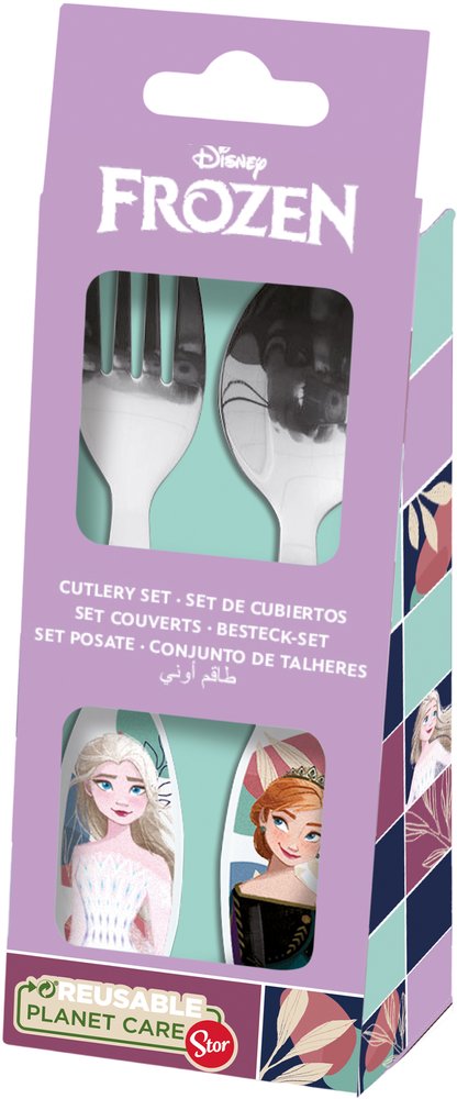 foto del prodotto set posate in metallo per bambini disney frozen