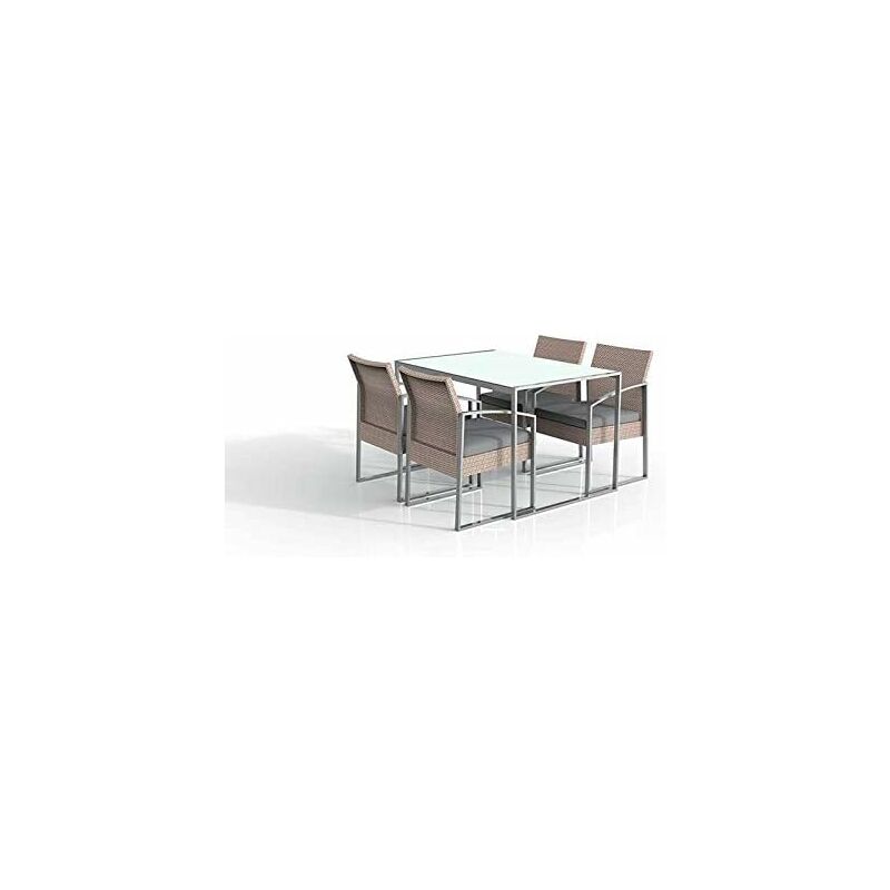 foto del prodotto set pranzo bilbao colore white washed 1 tavolo 4 poltrone garden friend