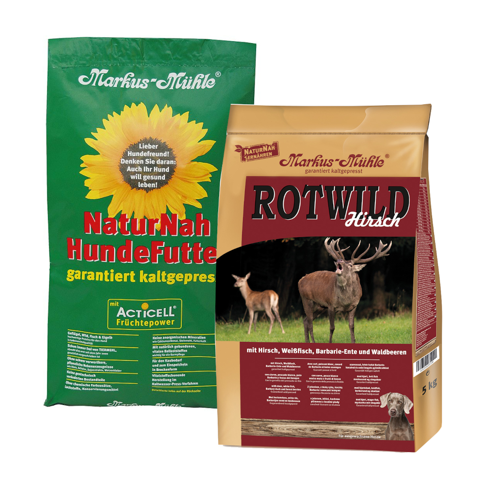 foto del prodotto set prova 2 x 5 kg markus m hle crocchette per cane 10 kg