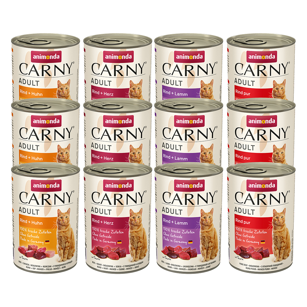 foto del prodotto set prova animonda carny adult 12 x 400 g mix manzo, 4 gusti