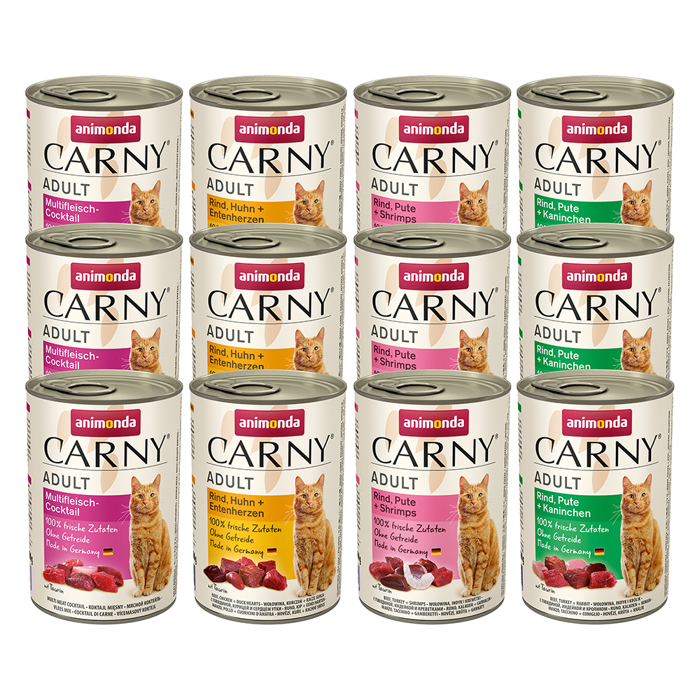 foto del prodotto set prova animonda carny adult 12 x 400 g mix pollo manzo, 4 gusti