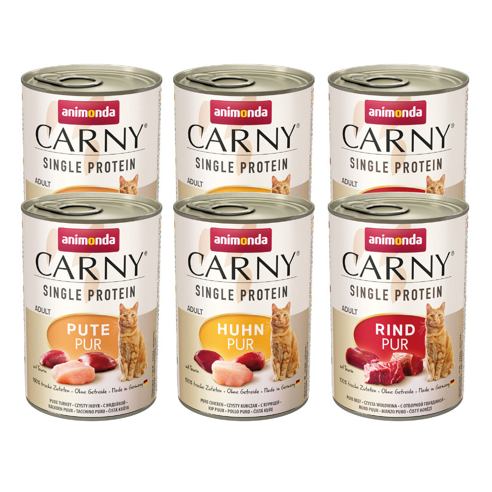 foto del prodotto set prova animonda carny single protein adult 6 x 400 g