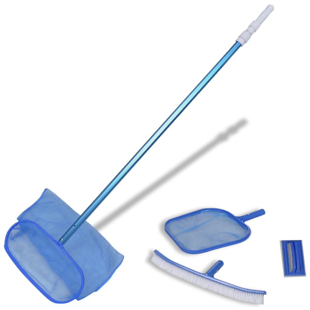 foto del prodotto set pulizia piscina spazzola 2 schiumatoi foglie 1 palo telescopico cod mxl 42797