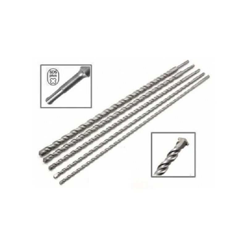 foto del prodotto set punte 5 pz mm 600 sds plus per muro cemento pietra al widia 10 24 mm