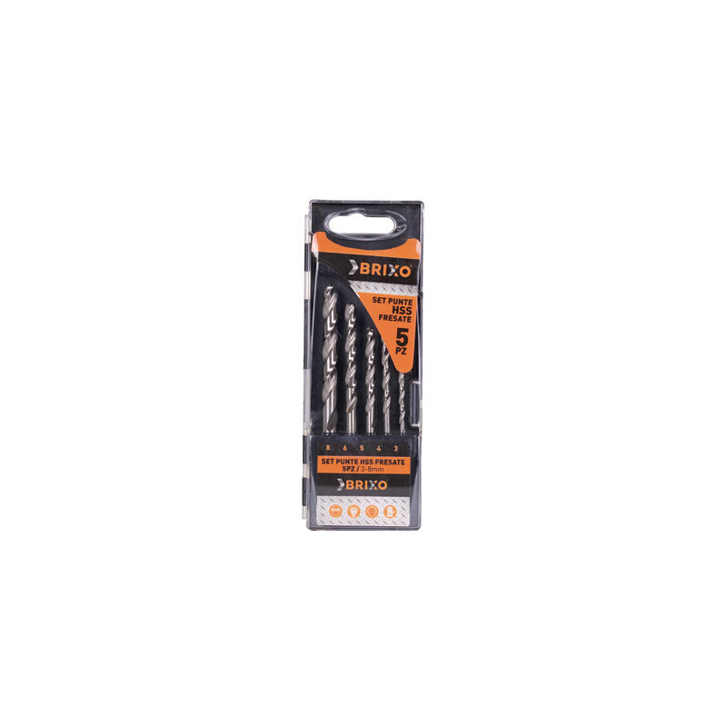 foto del prodotto set punte brixo hss fresate 3 8mm pz.5