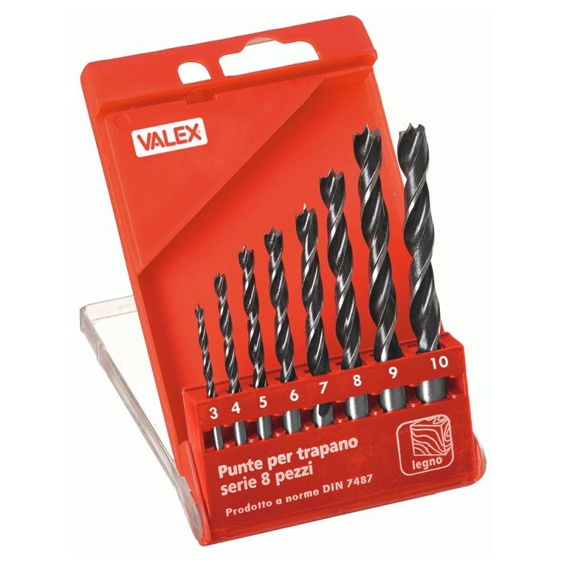 foto del prodotto set punte legno per trapano 8pz valex