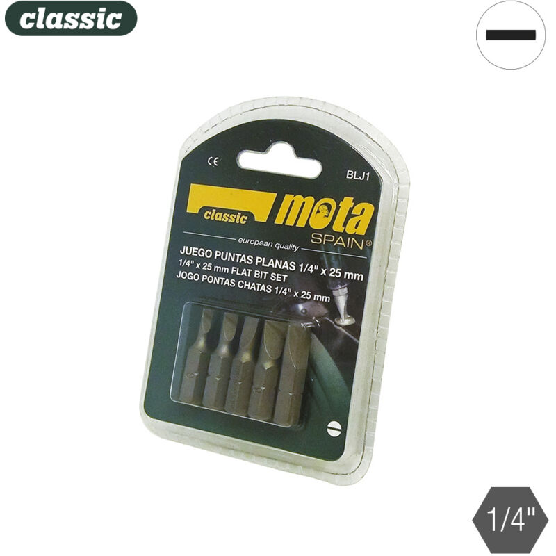 foto del prodotto set punte piatte 1 4' 5 unità x 25mm blj1 mota