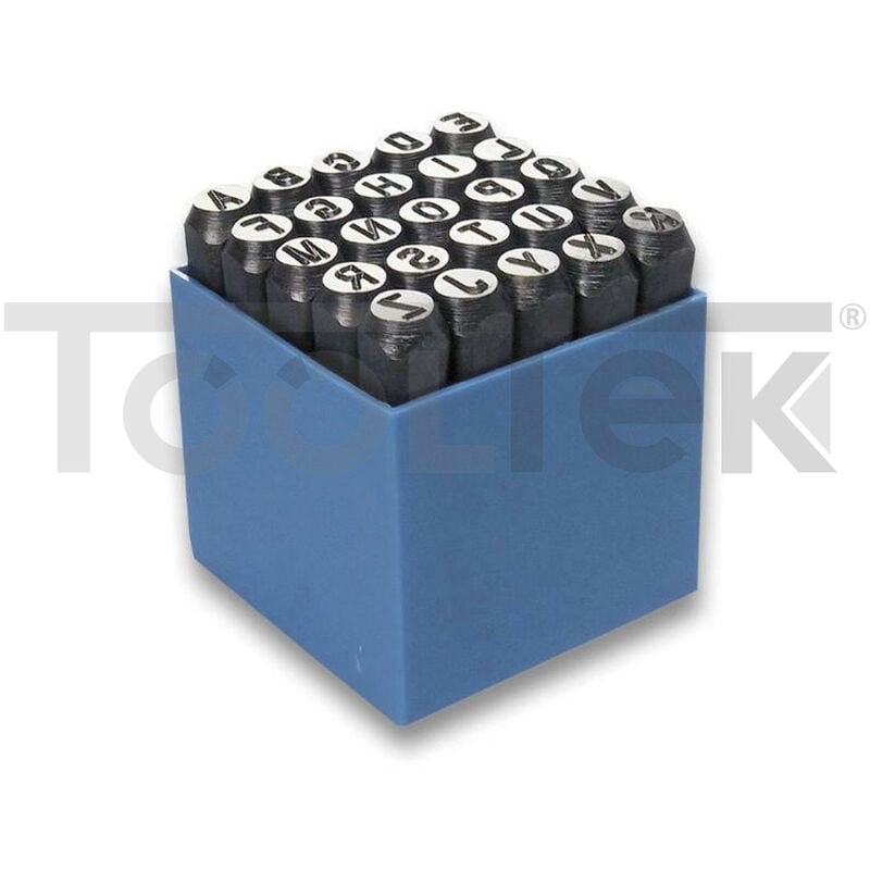 foto del prodotto set punzoni stampini lettere alfabeto 25pz 7mm utensili