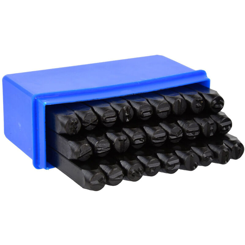 foto del prodotto set punzoni stampini lettere alfabeto 27pz 8mm geko g01813