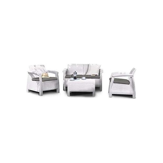 foto del prodotto set rattan corfu bianco