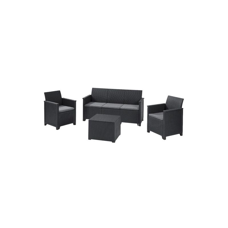 foto del prodotto set rattan keter emma lounge 5 posti divano tavolo e poltrone