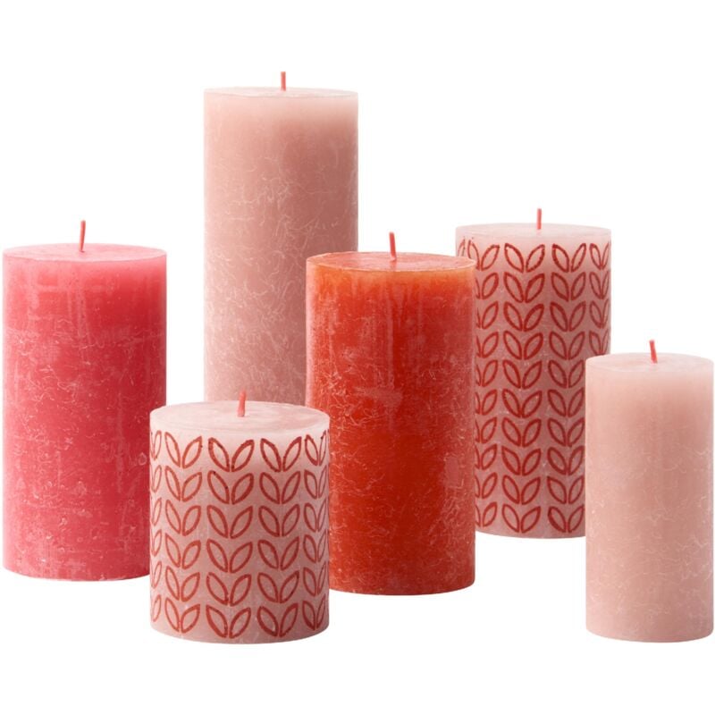 foto del prodotto set regalo di candele rustiche poppy sunset scatola di 6 candele candela domestica decorazione per interni include cera vegana naturale 