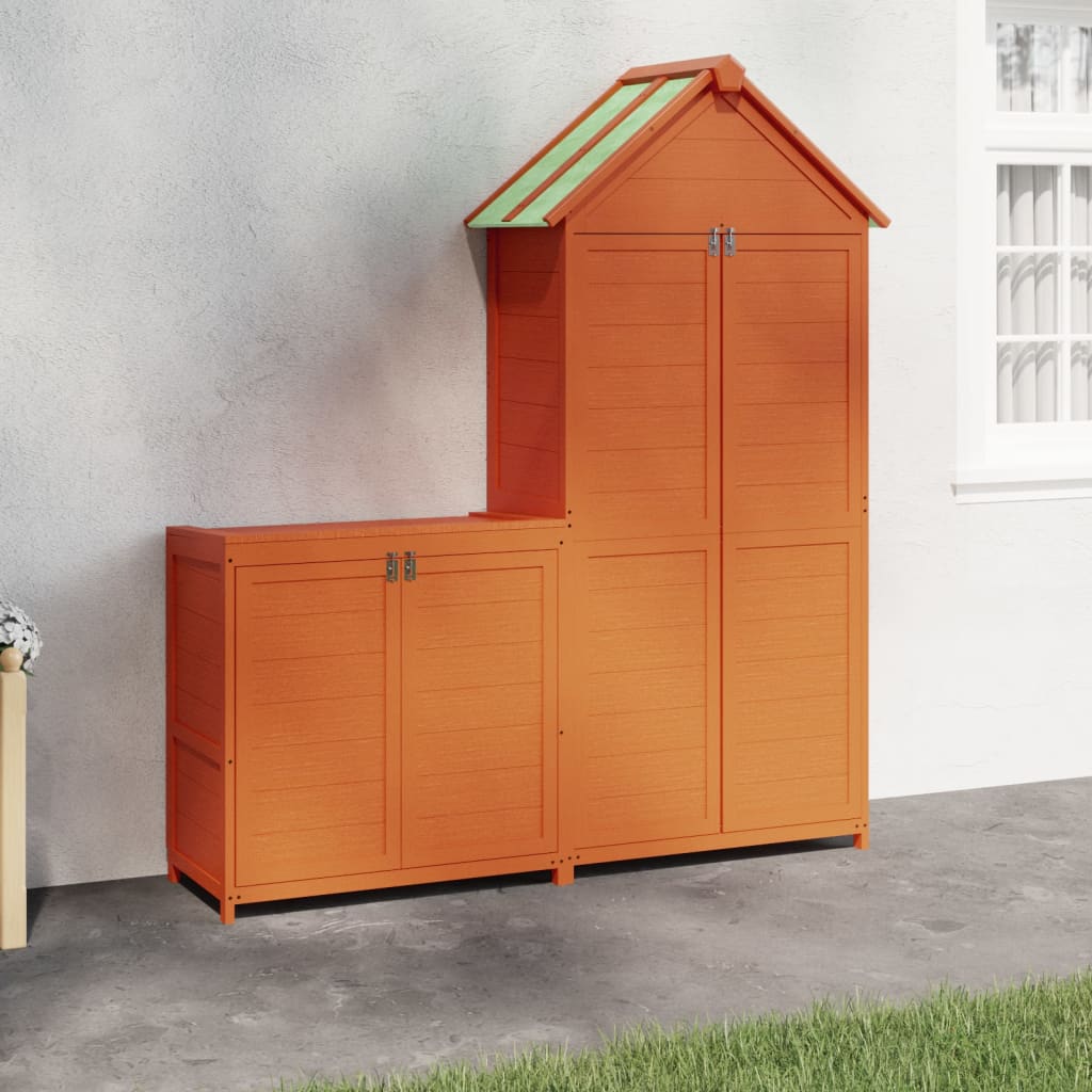 foto del prodotto set rimessa attrezzi giardino 2pz marrone legno massello pinocod mxl 103678