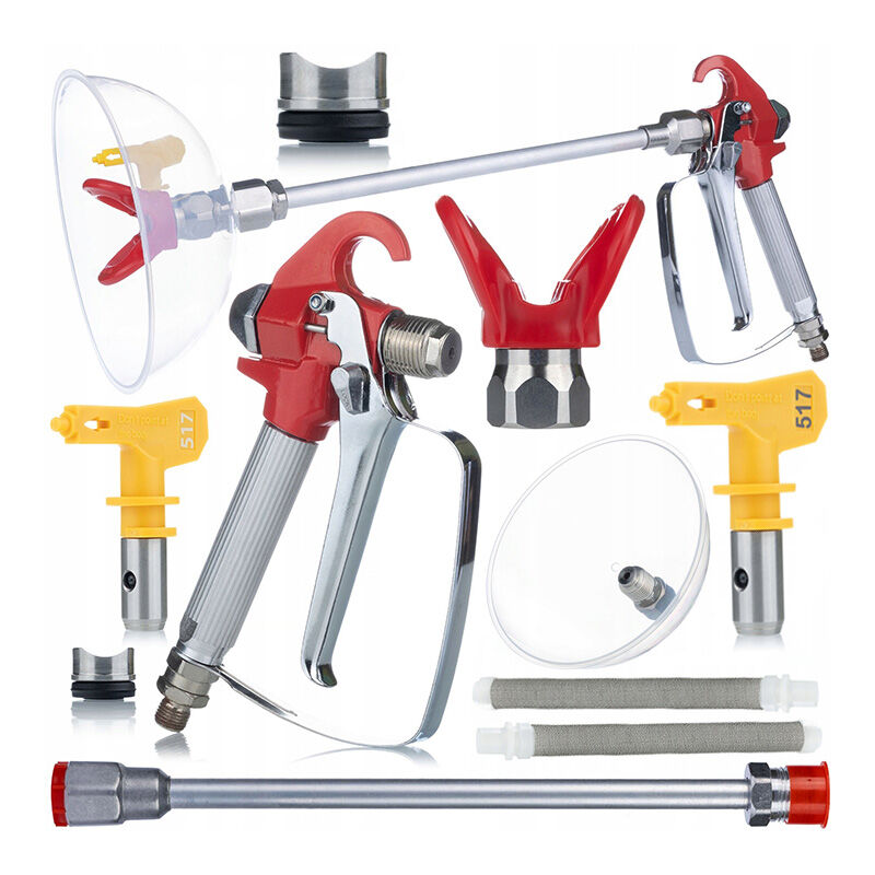 foto del prodotto set rosfix per unit di verniciatura con copertura antispruzzo pistola, copertura, lancia 30 cm, copertura, ugello ugello 517 2x filtro finger