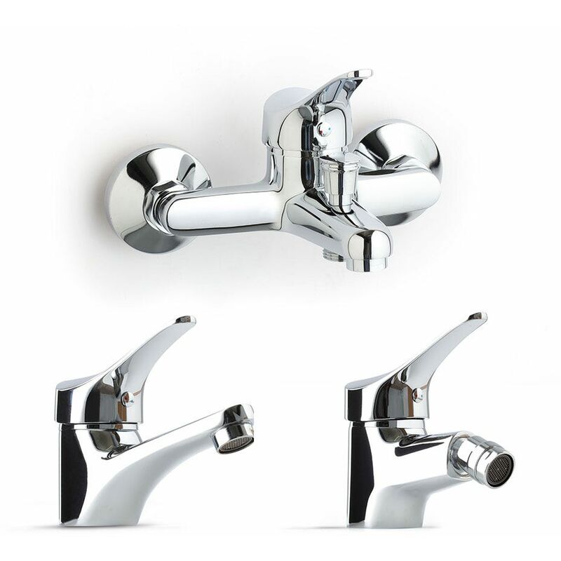 foto del prodotto set rubinetteria bagno 3 pezzi lavabo, bidet, vasca cembra