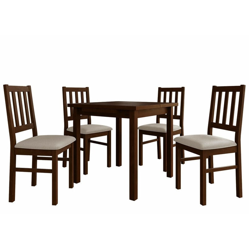 foto del prodotto set sala da pranzo victorville 275, noce, 76x80x80cm, diametro 0, numero di posti 4, stile contemporary