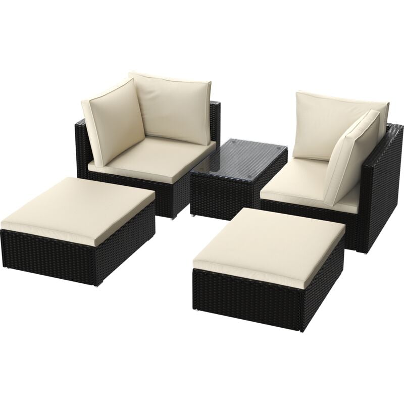 foto del prodotto set salotto da esterno divanetto da esterno salotto da giardino 4 posti salottino effetto rattan con cuscini set salotto divano in polyrattan