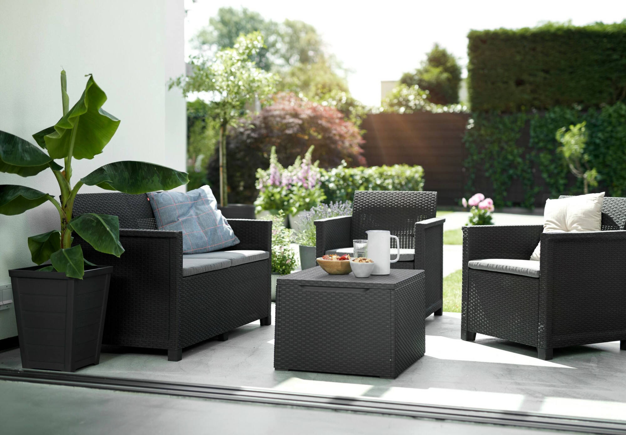 foto del prodotto set salotto da esterno orillia, salottino outdoor, set da balcone o giardino, composizione soggiorno per esterni, 113x65 h74 cm, antracite