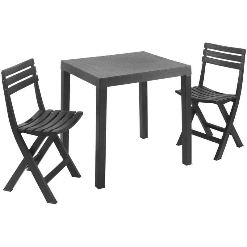 foto del prodotto set salotto da esterno ortisei, set da giardino con 1 tavolo rettangolare e 2 sedie pieghevoli, set indoor e outdoor da pic nic, 100 made in italy,