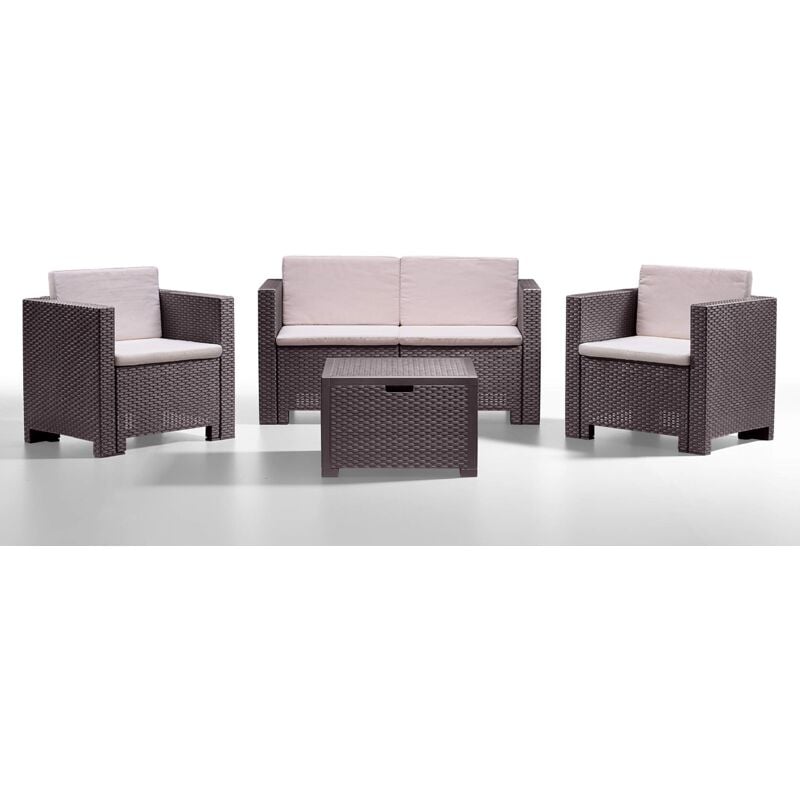 foto del prodotto set salotto da esterno salottino outdoor marrone