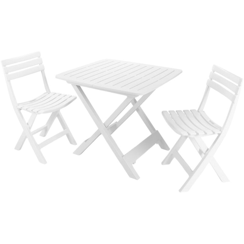 foto del prodotto set salotto da esterno viticuso, set composto da 2 sedie e 1 tavolo, set da pik nik, 100 made in italy, bianco