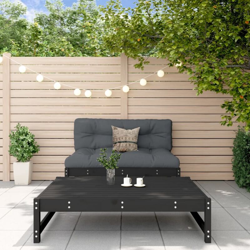 foto del prodotto set salotto da giardino 2 pz nero in legno massello di pino vidaxl