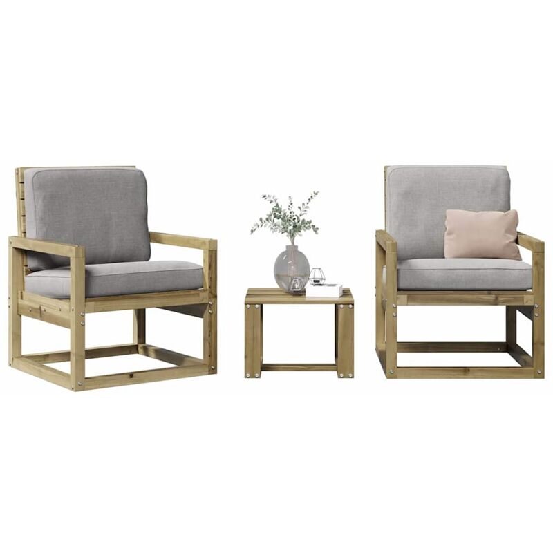 foto del prodotto set salotto da giardino 3 pz in legno impregnato di pino vidaxl