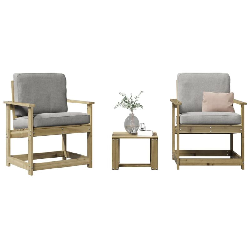 foto del prodotto set salotto da giardino 3 pz in legno impregnato di pino vidaxl