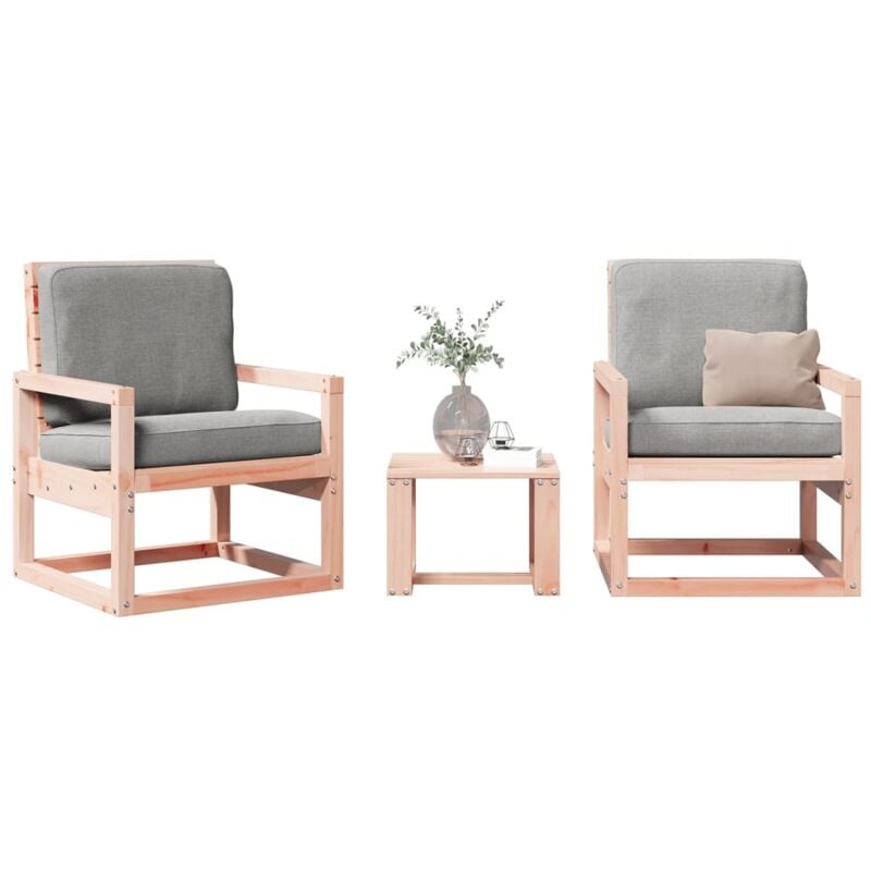 foto del prodotto set salotto da giardino 3 pz in legno massello di douglas vidaxl