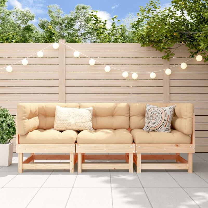 foto del prodotto set salotto da giardino 3 pz in legno massello di pino vidaxl