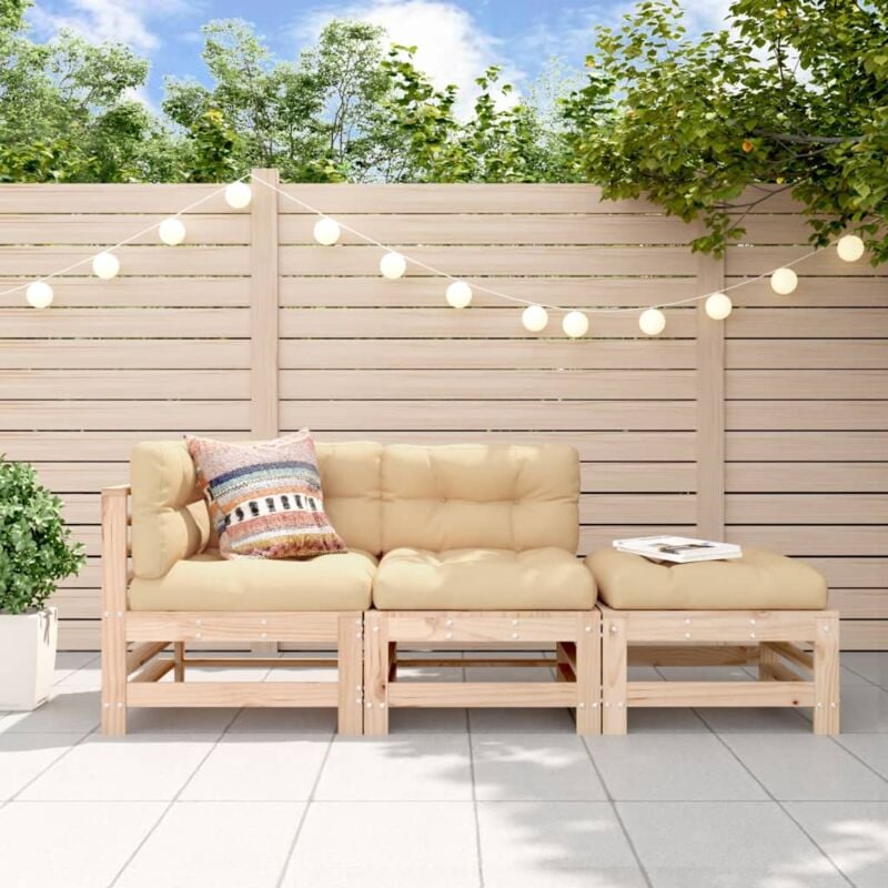 foto del prodotto set salotto da giardino 3 pz in legno massello di pino vidaxl