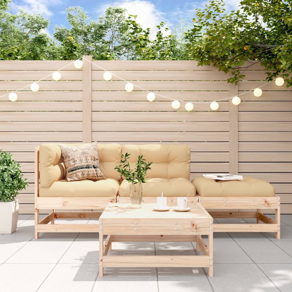 foto del prodotto set salotto da giardino 4 pz in legno massello di pinocod mxl 69986