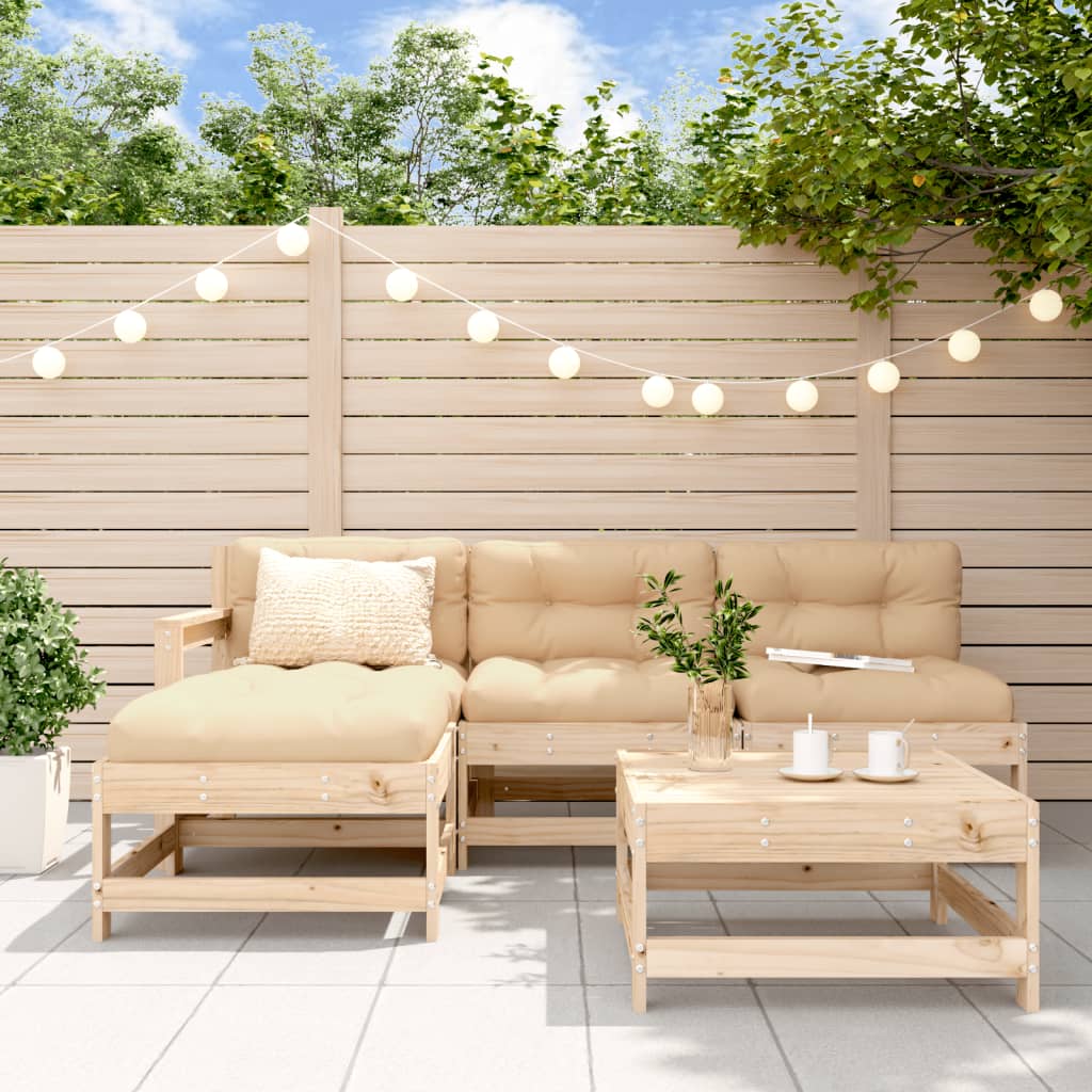 foto del prodotto set salotto da giardino 5 pz in legno massello di pinocod mxl 117940