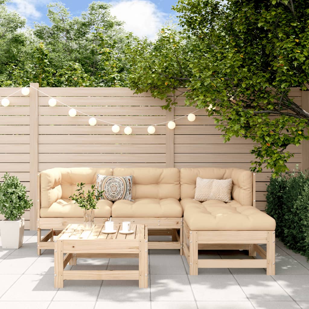 foto del prodotto set salotto da giardino 5 pz in legno massello di pinocod mxl 69962