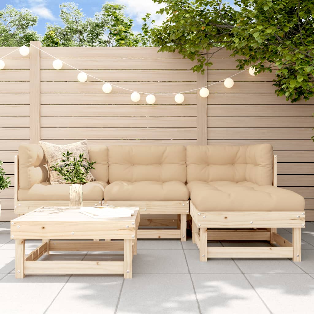 foto del prodotto set salotto da giardino 5 pz in legno massello di pinocod mxl 94020