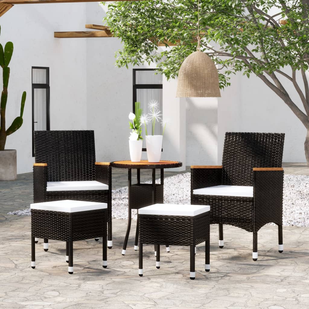 foto del prodotto set salotto da giardino 5 pz in polyrattan nerocod mxl 117387