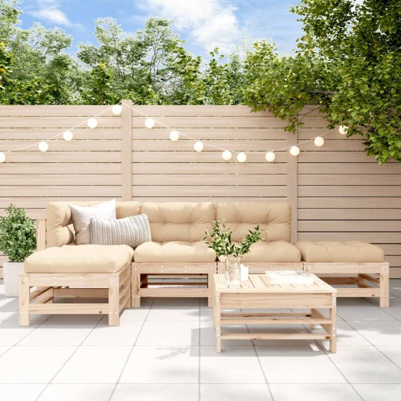 foto del prodotto set salotto da giardino 6 pz in legno massello di pino vidaxl