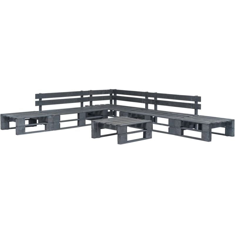 foto del prodotto set salotto da giardino 6 pz pallet in legno grigio vidaxl