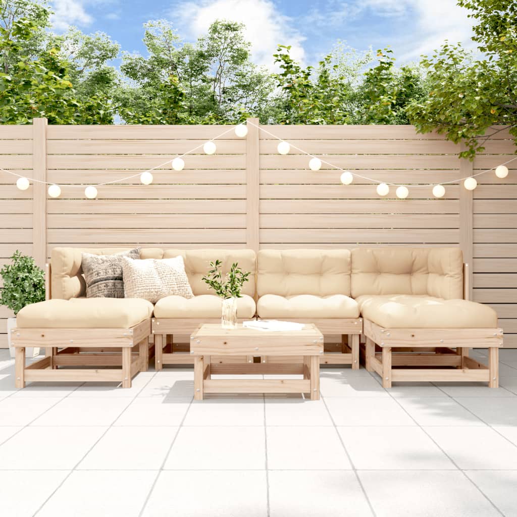 foto del prodotto set salotto da giardino 7 pz in legno massello di pinocod mxl 118167