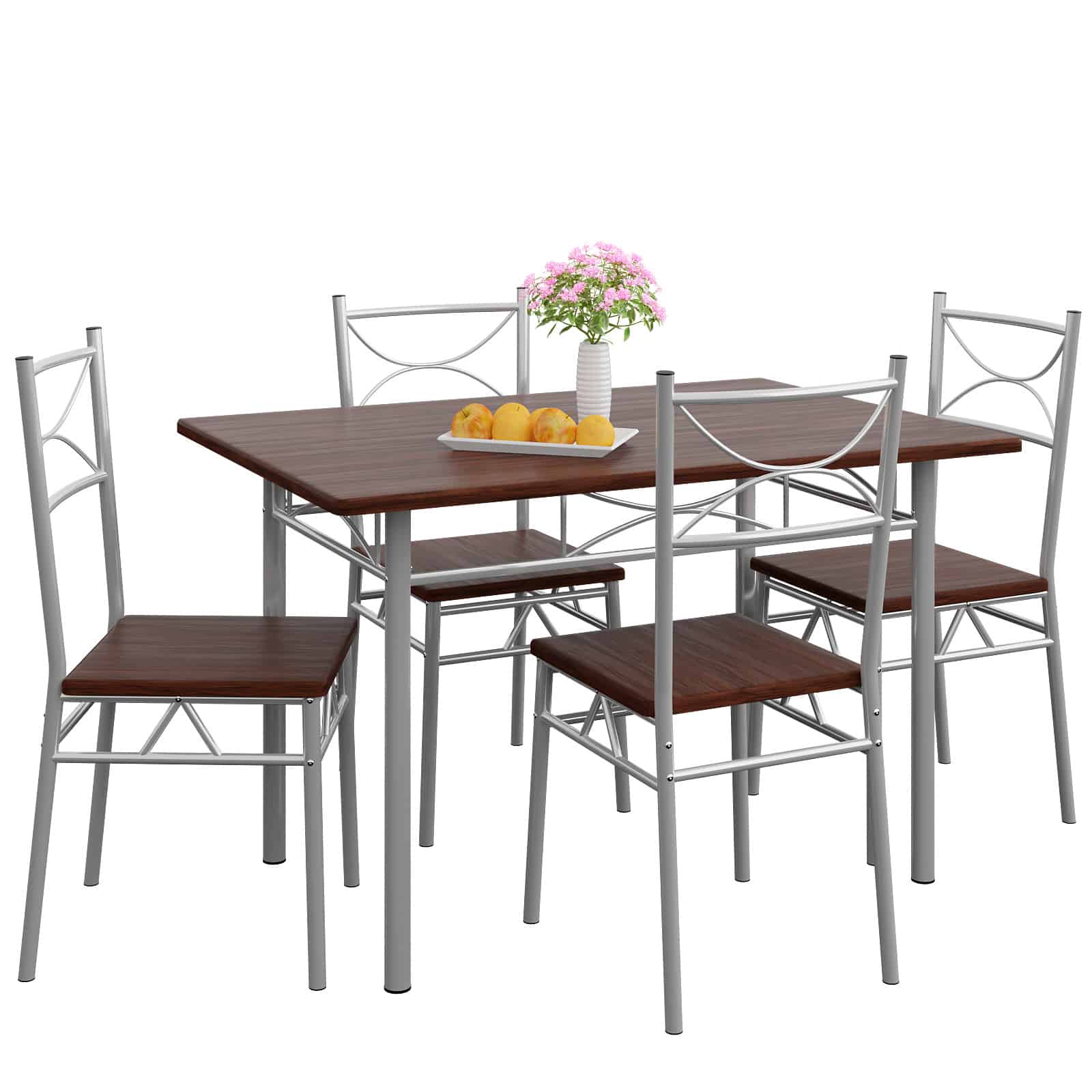 foto del prodotto set sedie con tavolo paul 5 pezzi legno faggio scuro