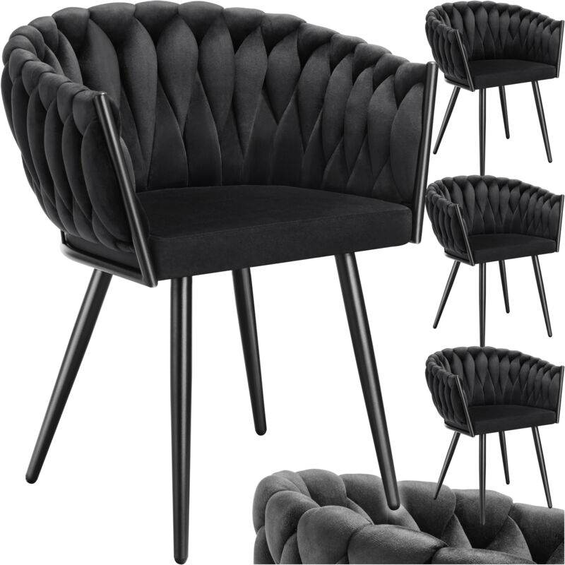 foto del prodotto set sedie da pranzo astano in velluto, design a nodo sedie velluto sala da pranzo, sedie moderne, sedie per sala da pranzo set di 4