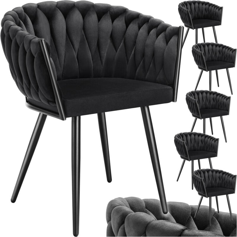 foto del prodotto set sedie da pranzo astano in velluto, design a nodo sedie velluto sala da pranzo, sedie moderne, sedie per sala da pranzo set di 6