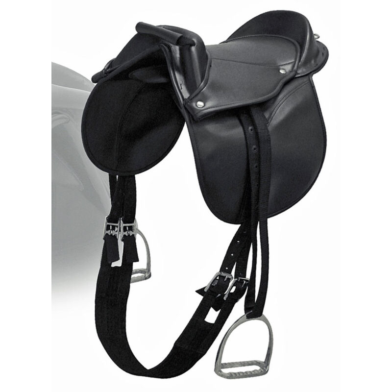 foto del prodotto set sella in pelle sintetica 12 completa di staffili, staffe e sottopancia